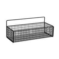 Magideal - Cestas Colgantes De Cocina, Cestas De Alambre Para Almacenamiento, Decoración De Pared, Estantes Flotantes De Hierro, Organizador De Pared Para Baño, Negro