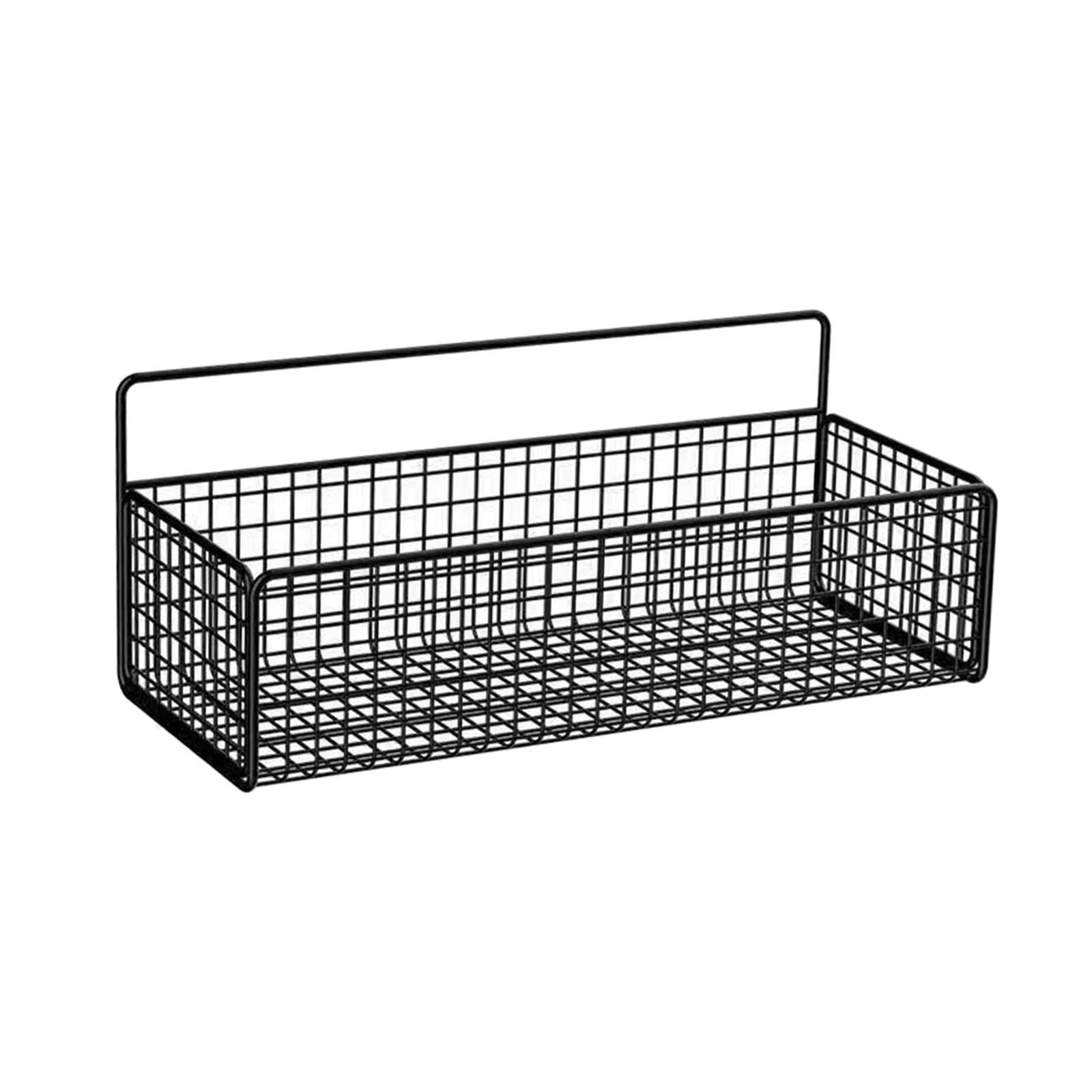 Magideal - Cestas Colgantes De Cocina, Cestas De Alambre Para Almacenamiento, Decoración De Pared, Estantes Flotantes De Hierro, Organizador De Pared Para Baño, Negro