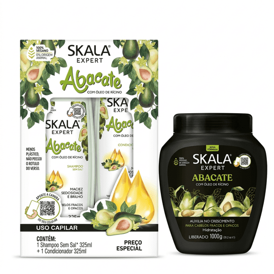 Skala Expert Pack Shampoo + Acondicionador Y Mascarilla Capilar Abacate