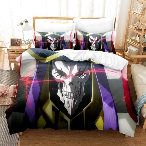 OVERLORD Bedding Set Bed Set Aldult Kid Bedroom Duvetcover Sets SkeletonNew