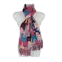 Nh - Bufanda, Pañuelo, Diseño De Estampado De Gatitos Color Rojo