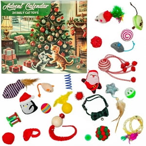 Blue Wolf Calendar Company - Calendario De Adviento Blue Wolf Cat Toys 2024 Con 24 Juguetes Para Gatos