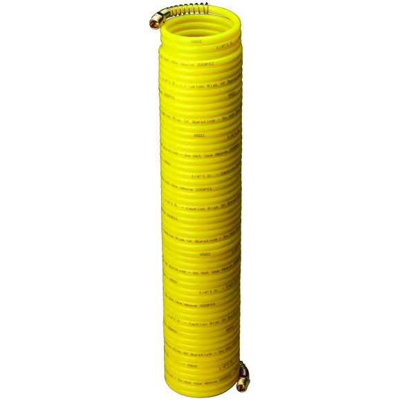 Manguera retráctil de nailon Plews Amflo, 1/4 pulgadas x 15 m, enrollada, amarilla