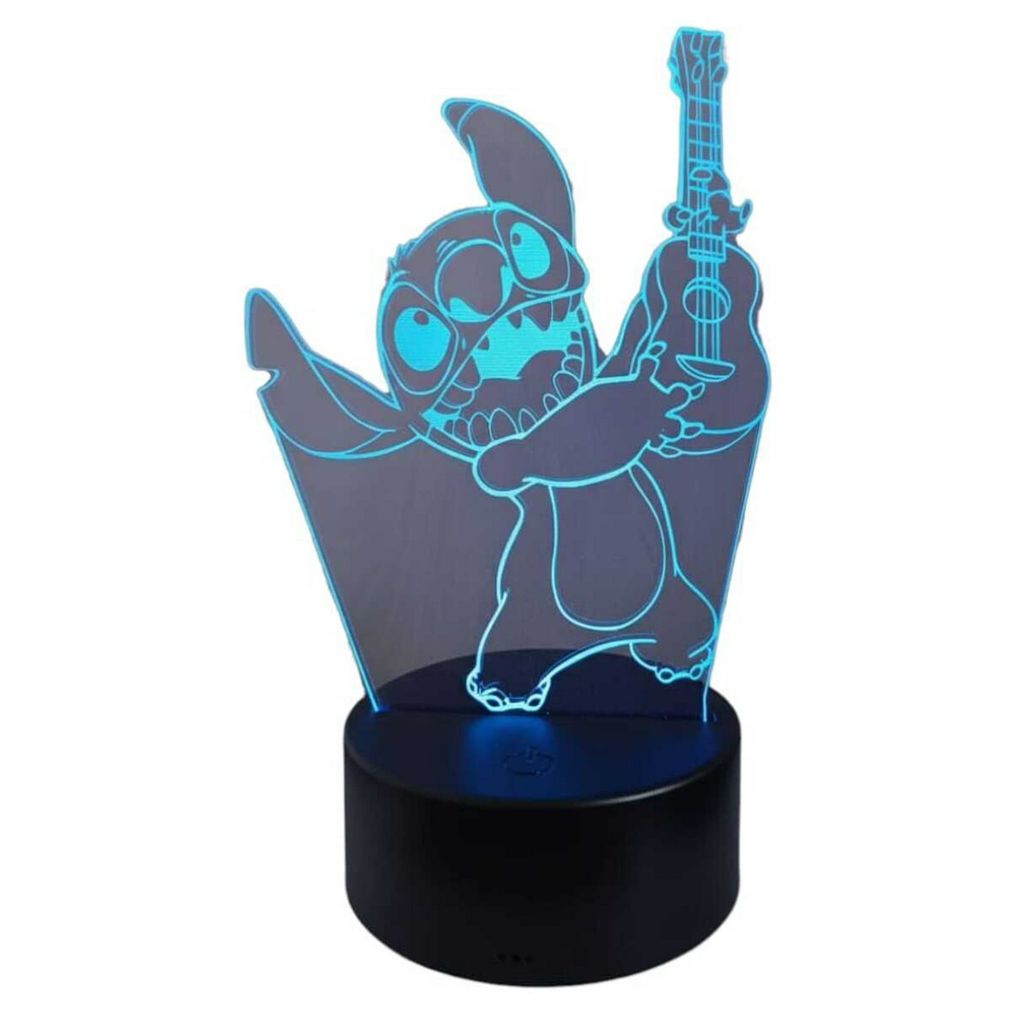 Lampara Ilusion 3d Stich Ukelele De 7 Colores, Base Touch
