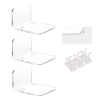 Magideal - Estantes De Pared De Acrílico Repisas De Exhibición Estante Organizador De Pared Estantes De Almacenamiento De Baño Estante Flotante De Almacenamiento Transparente