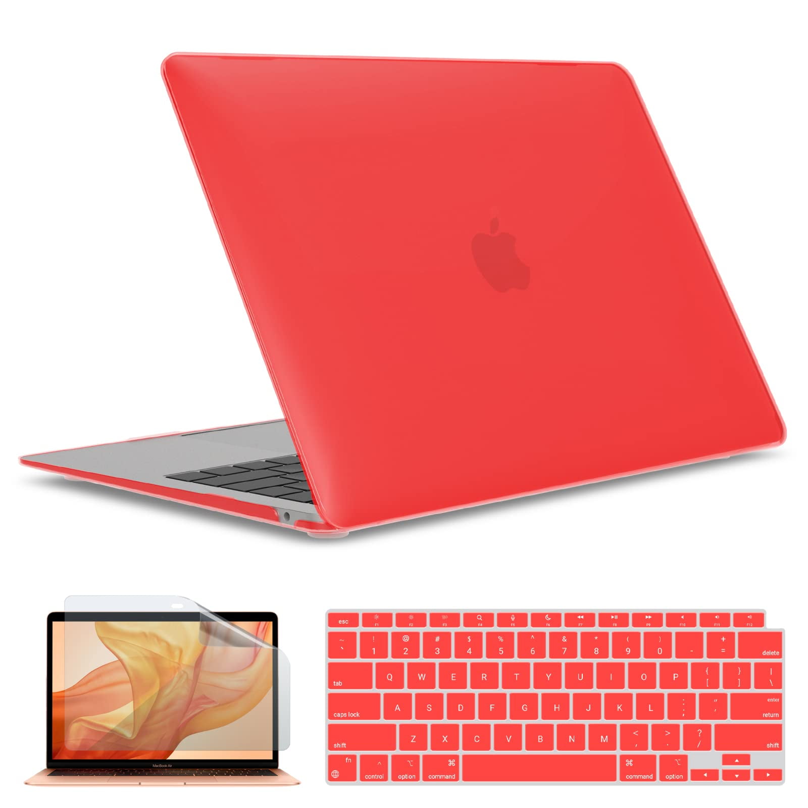 Funda Para Portátil Ibenzer Macbook Air De 13 Pulgadas, 2018, Color Rojo