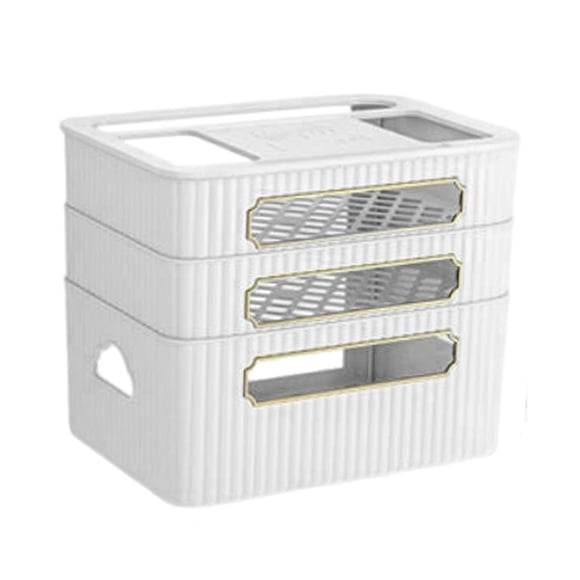 Router Rack Caja De Gestión De Cables Que Ahorra Espacio Para Sala De Estar Dormitorio Oficina Blanco 3 Niveles