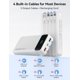 thumbnail image 2 of Cargador portátil Nusyddy 20000 mAh con 4 cables integrados y 6 salidas – Blanco, 2 of 9