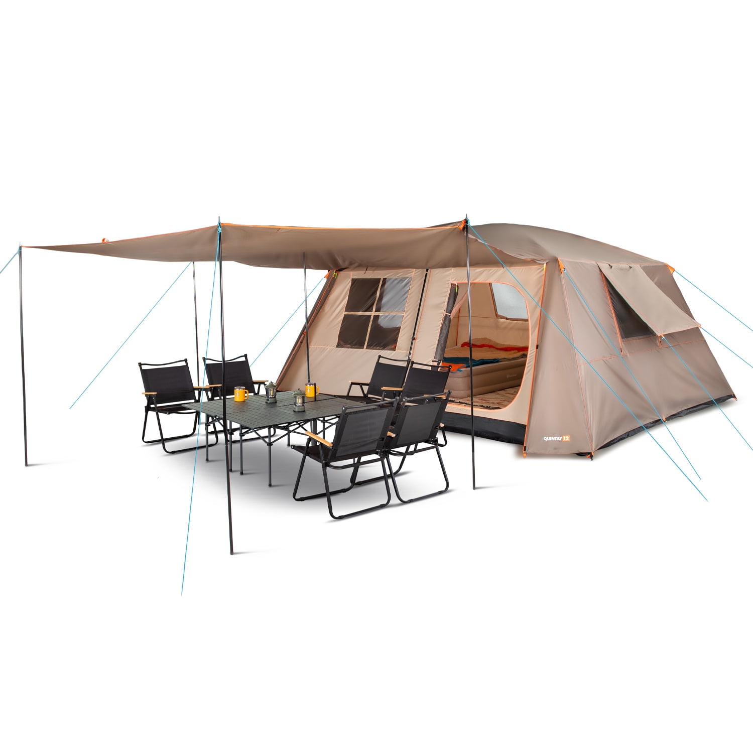 Carpa Camping Quintay 12 Personas Bosscamp 3000 Mm Cubre Techo Largo