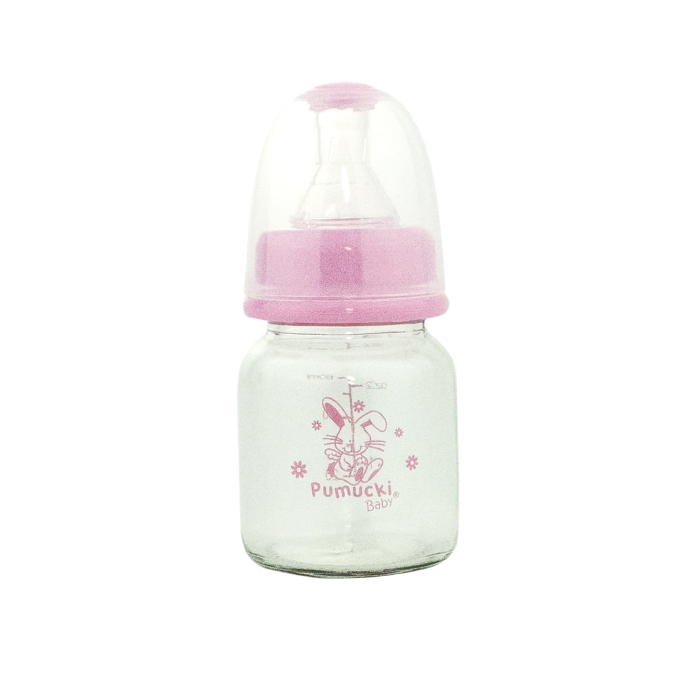 Pumucki - Mamadera De Vidrio Anticólico 60ml Rosado