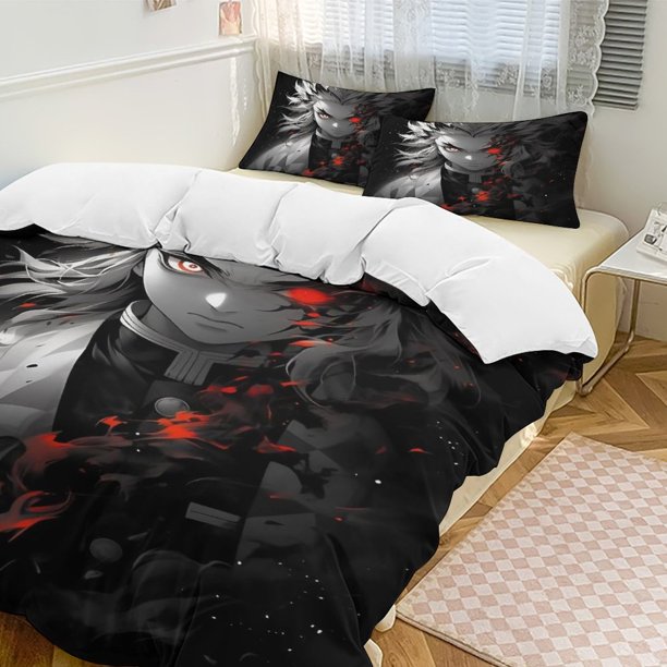 Demon Slayer Anime Home Bed 3-piece Set Classic Japanese Anime Polyester Wash Student Dormitory Set