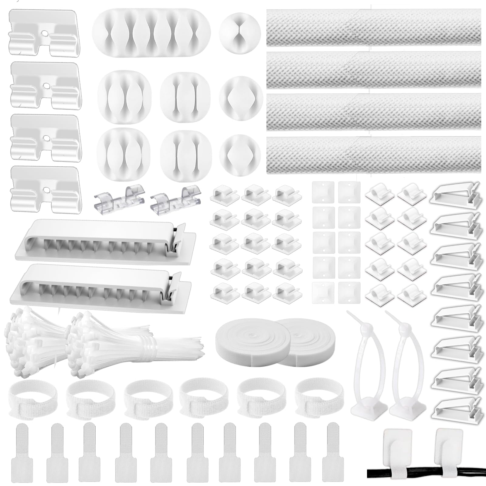 [kit De Gestión De Cables] Organizador De Cables Topavatop De 313 Piezas, Blanco