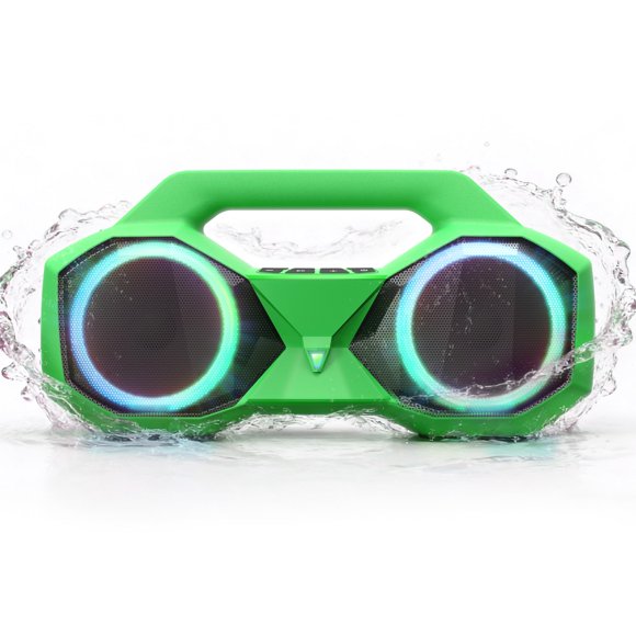 Parlante Bluetooth OZJ 80W impermeable 20 h RGB verde