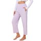 thumbnail image 4 of INSPIRE CHIC Pantalones de pijama de forro polar mullido para mujer, pantalones de descanso a cuadros con bolsillos, cintura elástica suave y cálida, talla S, color púrpura, 4 of 6