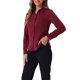 thumbnail image 4 of INSPIRE CHIC Camisa de Trabajo de Manga Larga con Botones y Bloque de Color para Mujeres de Regreso a Clases XS Sólido Vino Rojo, 4 of 6