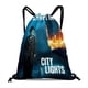 thumbnail image 1 of Luces de la Ciudad Mochila de Cuerdas para Deportes y Gimnasio, Bolsa de Cuerdas Resistente al Agua, Bolsa Cinch, 30×40cm, 1 of 6