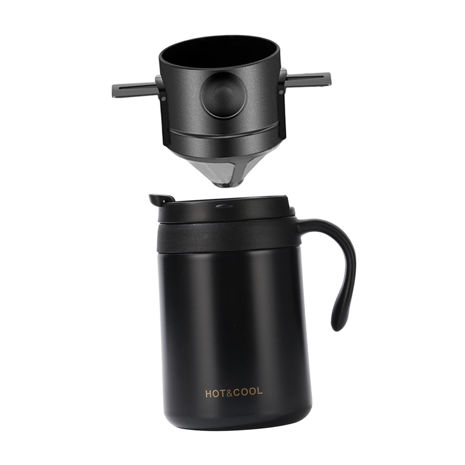 Magideal - Juego De Cafetera Para Acampar, Taza De Café Portátil De Mano, Versátil, Para Mantener El Frío O El Calor, Con Gotero Para Exteriores, Viajes, Hogar Y