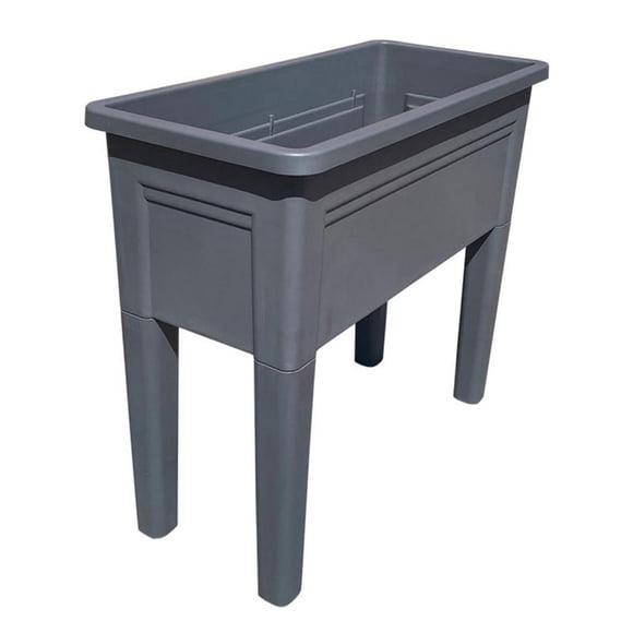 Jardinera Elevada Macetero Para Huerto Con Patas Gris