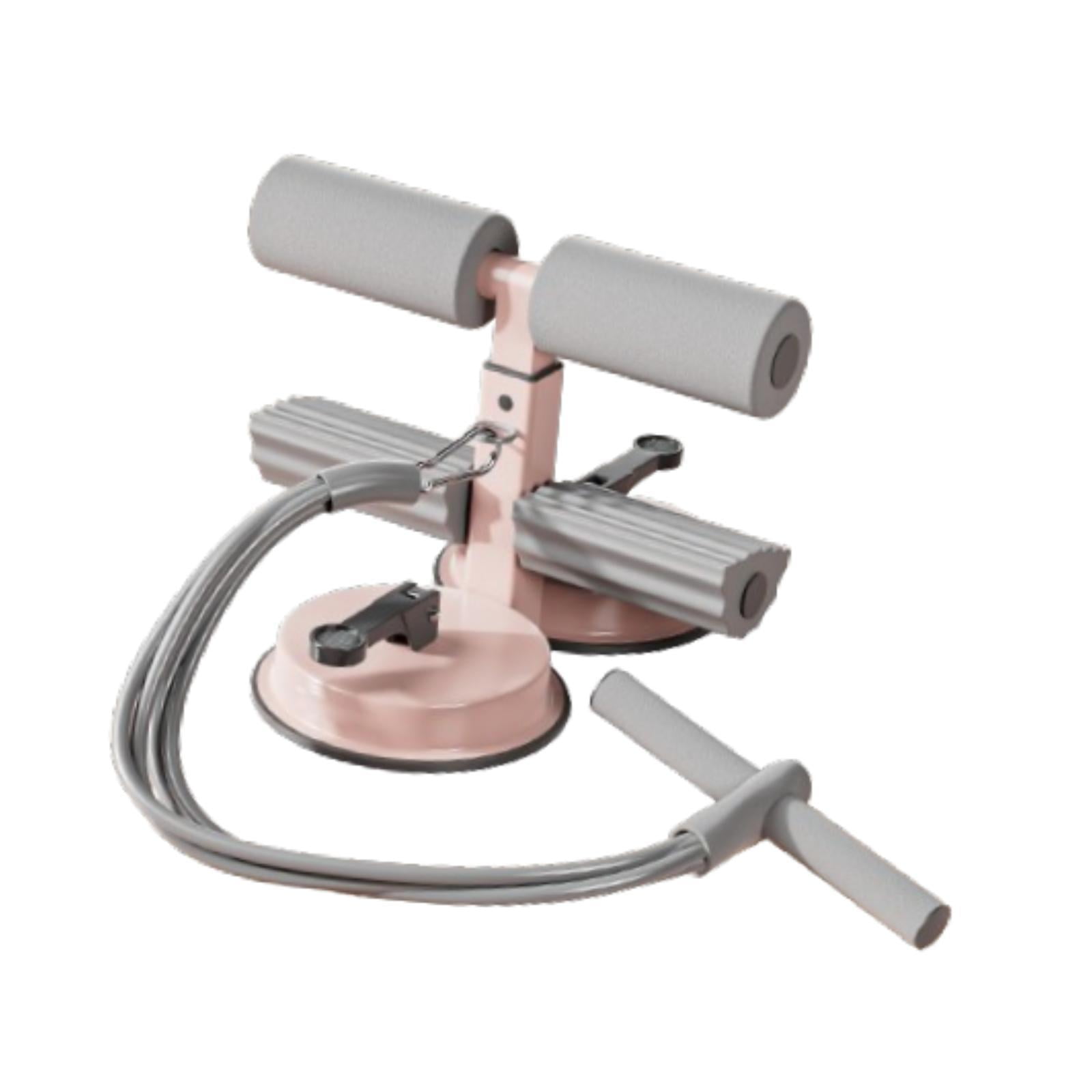 Magideal - Barra De Asentamiento Ab Máquina Soporte De Piso Elástico Cabezal De Altura Ajustable Barra De Abdominación Con Resistencia Para Los Pies Y Los Muslos Rosa
