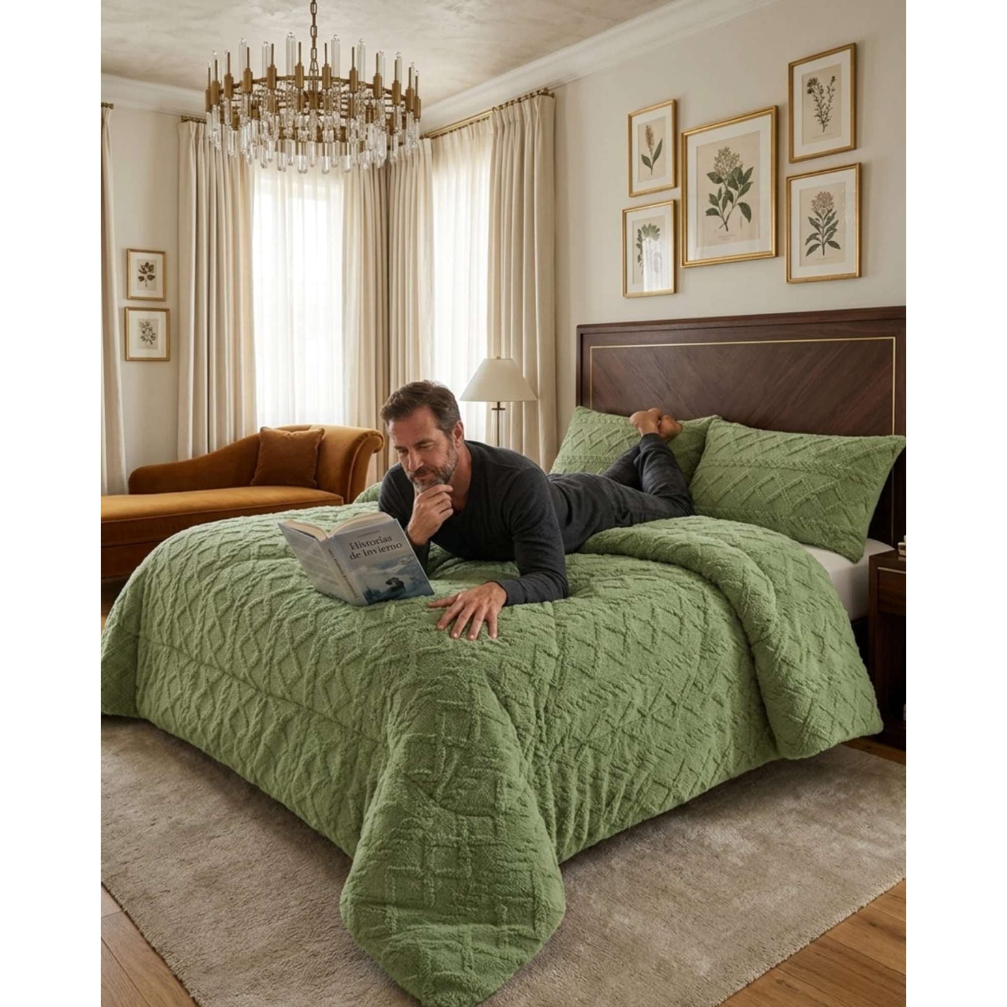 Todo Para El Hogar - Plumón Térmico Trenzas De Terciopelo King