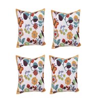 Genérico - Pack De 4 Fundas De Cojin Bordadas 45X45Cm Blanco 03