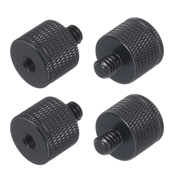 Uxcell 4Pack Adaptador de Soporte de Micrófono M5 Hembra a 1/4 Macho Rosca de Cámara para Soporte de Trípode de Micrófono Negro