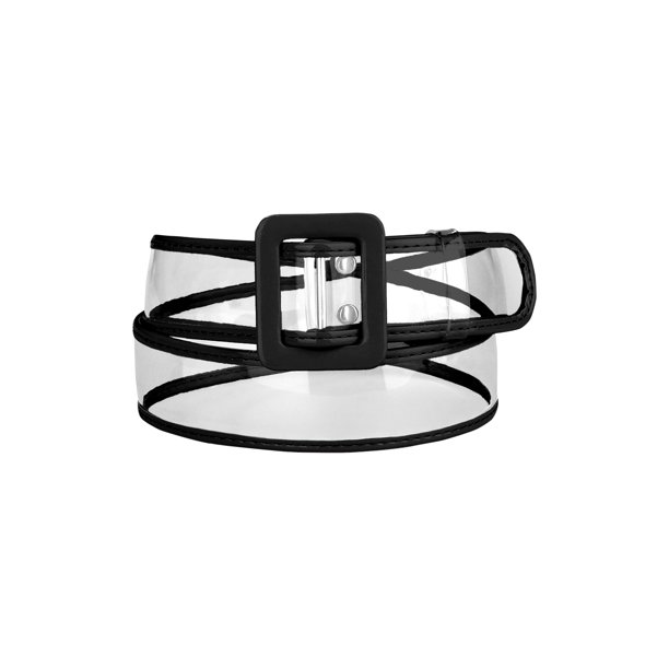 INSPIRE CHIC Cinturones Transparentes para Mujer, Cinturón Delgado de Talla Grande para Jeans, Vestidos, Abrigos Hasta 114cm/44.88" Negro