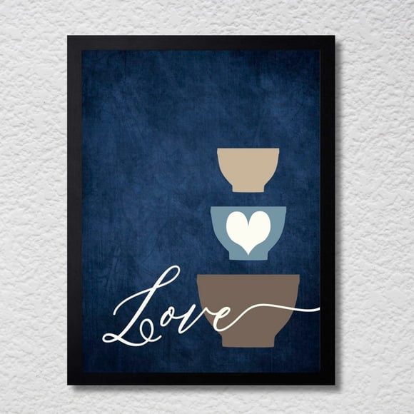 Cuadro Decorativo 35x45 Marco Negro Por Amor al Café