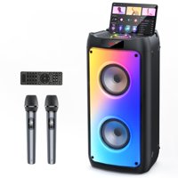 Máquina De Karaoke Hwwr Con 2 Micrófonos Inalámbricos Bluetooth