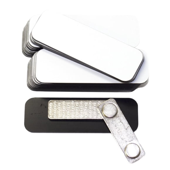 Paquete de 25 unidades de 1 x 3 cm en blanco para etiquetas de identificación/insignias de calidad