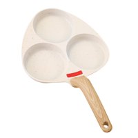 Bothyi - Sartén Para Huevos, Freidora De Aceite, Olla Para Cocinar, Olla Para Carne, Suministros De Cocina, Sartén Antiadherente, 3 Agujeros, Color Beige