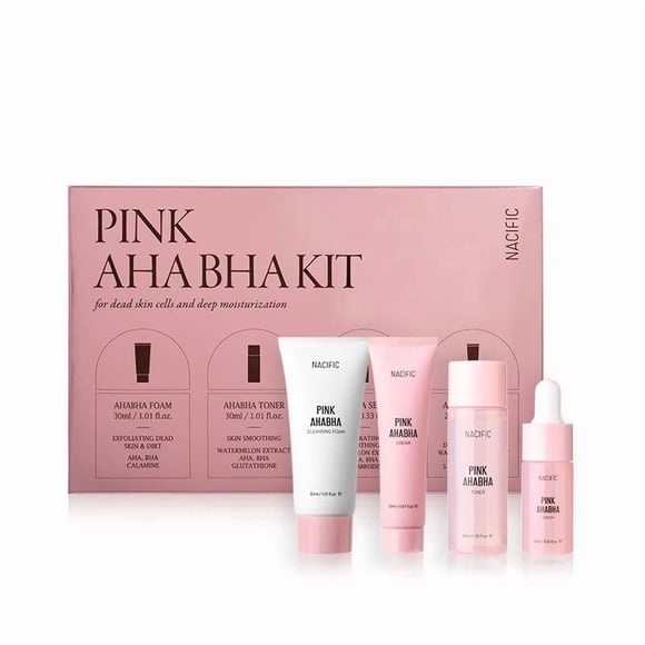 Set de cuidado de la piel KOSBEAUTY Nacific Pink AHA BHA Travel Size
