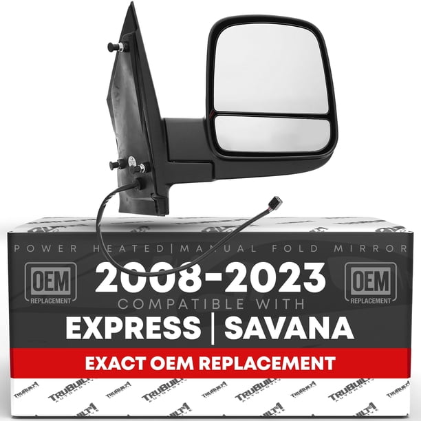 Espejo lateral T1A para Chevrolet Express / GMC Savana, con calefacción y plegado manual