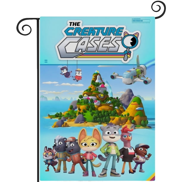 Los Casos de Criaturas-bandera de jardín temática. Regalo perfecto para fans, amigos y familiares, ideal para actividades al aire libre y decoración de fiestas.28CM*45CM