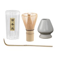 Magideal - Juego De Matcha Japonés Tradicional, Soporte Para Matcha, Cuchara Tradicional, Mano De Obra Exquisita, Matcha Duradero Para Regalos De Blanco Mate