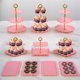 thumbnail image 2 of Set de 11 soportes para tortas NWK, rosa, de 3 y 2 pisos, 2 of 3