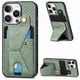 thumbnail image 1 of Funda Resistente para iPhone 16 Pro Max con Tarjetero y Soporte, Diseño Magnético Verde, 1 of 5