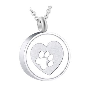 Ioensy - Collar De Urna De Joyería De Cremación De Cenizas De Mascotas, Plata De Superficie Altamente Pulida