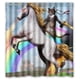 thumbnail image 1 of Cortina de ducha con diseño de unicornio y gato, con ganchos, tamaño 66 x 72 pulgadas, 1 of 3