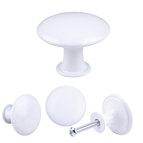 Perillas redondas blancas de 30 mm YOIPE, paquete de 30