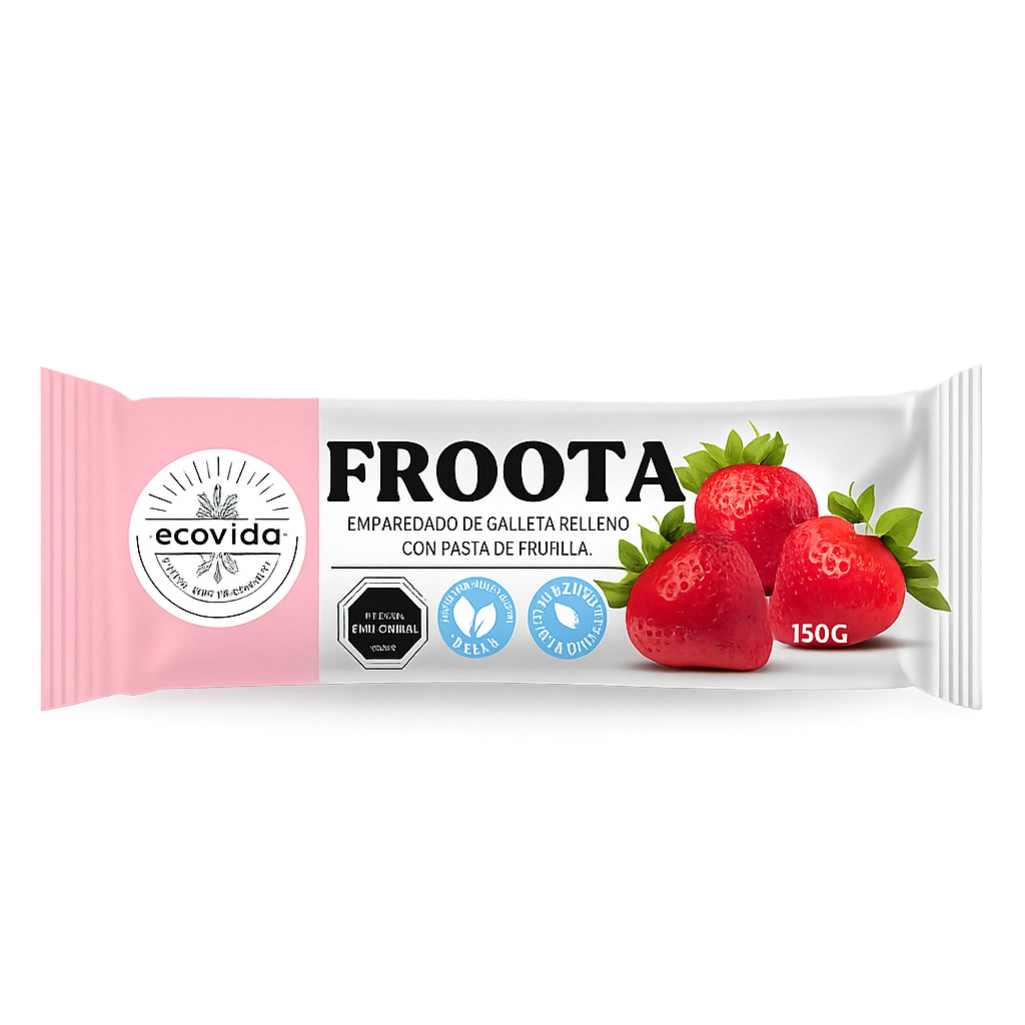 Galleta Emparedado De Frutilla Bolsa 150 g Ecovida