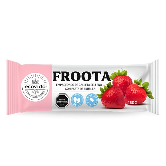 Galleta Emparedado de Frutilla Bolsa, 150 g