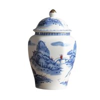 Magideal - Tarro De Té De Cerámica De 850Ml, Con Tapa, Regalo De Blanca Azul, Jarrón Artesanal Ligero, Contenedor Para Encimera De Boda, Decoración Del Estilo A