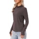 thumbnail image 4 of INSPIRE CHIC Blusa a Rayas para Mujer Cuello Alto Camiseta de Manga Larga Casual Túnica de Punto XL Rojo Gris, 4 of 6