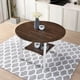 thumbnail image 3 of 45.7" Round Dining Table with Storage Shelf, Modern Farmhouse Style, 30" Height, Rustic Dark Wood Top, 3 of 3