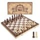 thumbnail image 1 of Juego de ajedrez AMEROUS magnético de madera de 38 cm con 2 reinas adicionales, 1 of 7