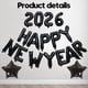 thumbnail image 3 of Globos Feliz Año Nuevo 2026 40 Cm Negros, 3 of 7