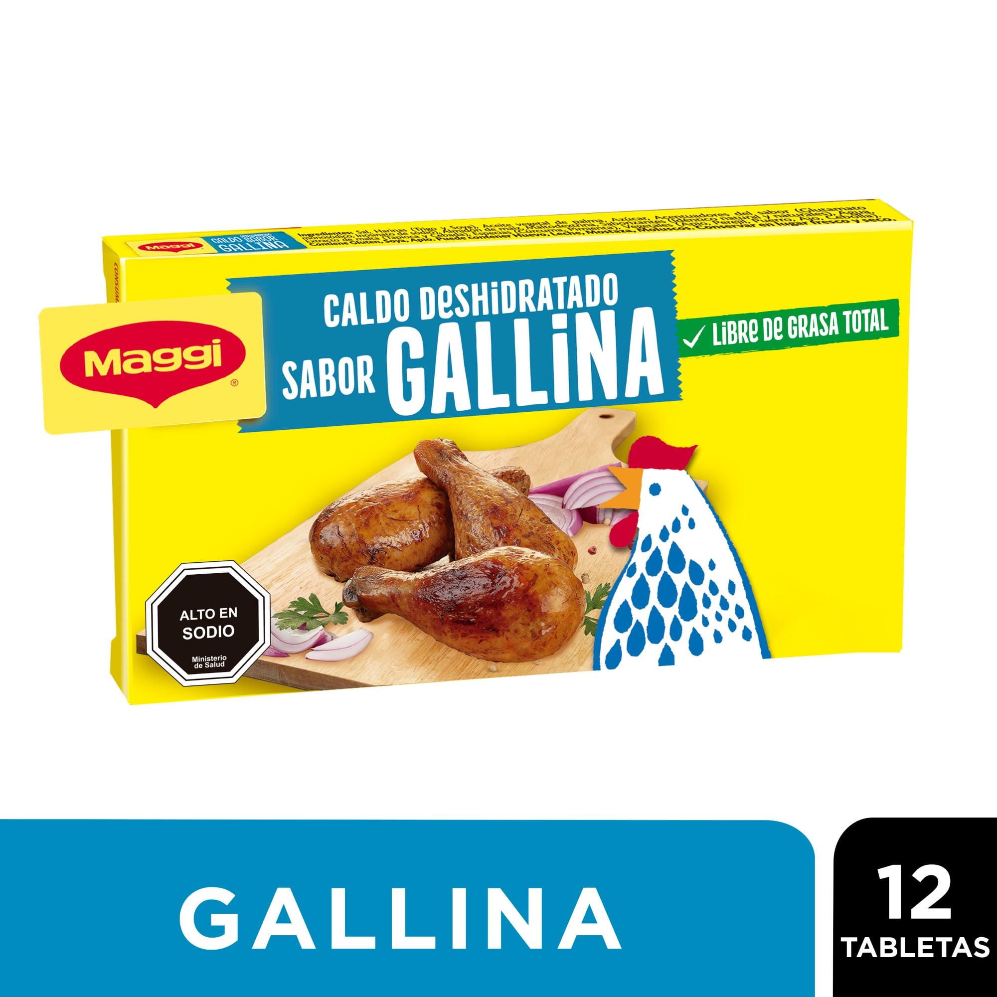 Caldo Sabor Gallina (12 Tabletas) Caja 132 g Maggi