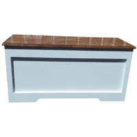 Diseños Nativa Spa - Baúl Un Metro Blanco Tapa Nogal Oscuro