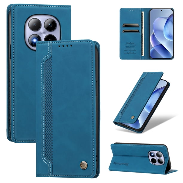 Funda Billetera para Xiaomi Redmi Note 15 Pro Plus 5G Imán y Resistente Azul
